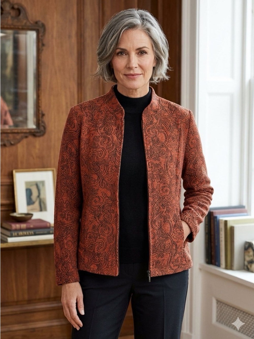 Christopher & Banks brushed zip up Jacket pockets